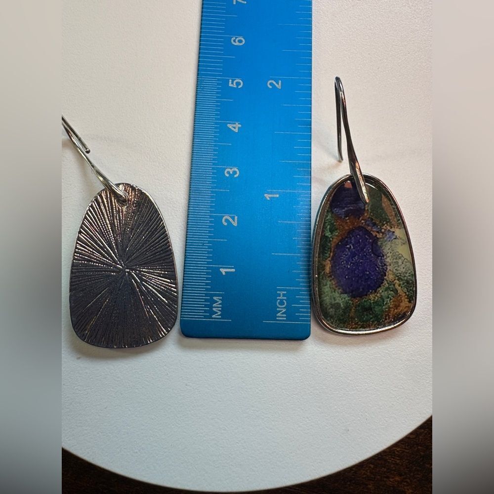 Artistic Blue and Green Drop Earrings